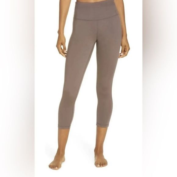 Zella Studio Lite Crop Leggings - Grey Sparrow Size Small - Picture 1 of 6